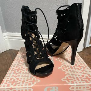 Gianni bini lace up heels with zipper